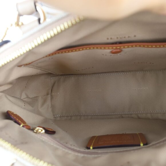 Coach Badge Jacquard Elise Satchel Chalk Taupe - Picture 15 of 16